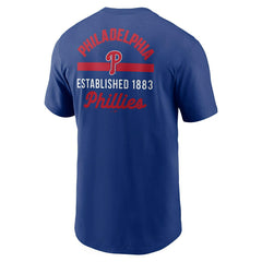 Philadelphia Phillies 2-Hit Nike Cotton T-Shirt Blue Fashion