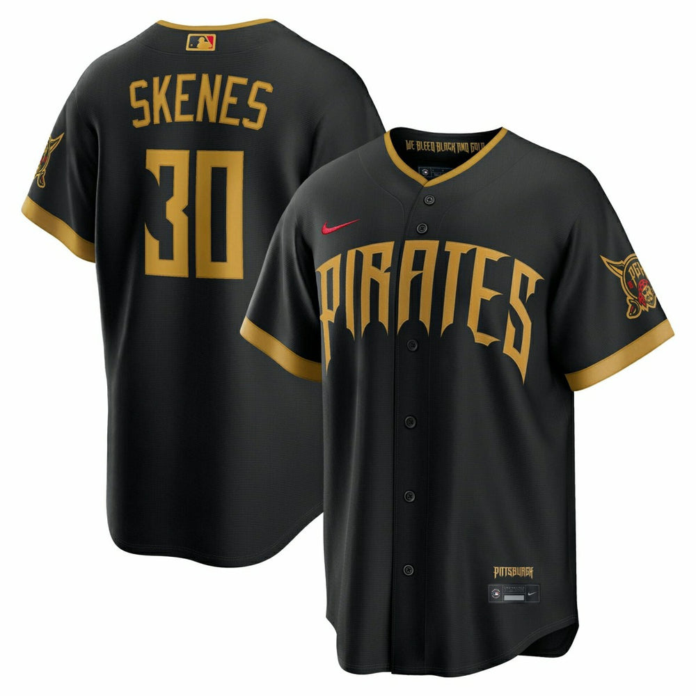 Paul Skenes #30 Pittsburgh Pirates 2026 City Connect Stadium MLB Trikot Black Taass sale