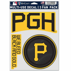 Pittsburgh Pirates City Connect Multi-Use MLB Decals Set (3 Pcs.) Taass for sale