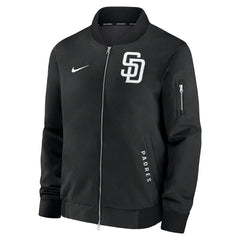 San Diego Padres 2026 MLB Authentic Dugout Bomber Jacket Black Taass for sale