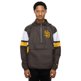 San Diego Padres MLB Quarter Zip Windbreaker Jacket Brown Fashion