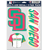 San Diego Padres City Connect Multi-Use MLB Decals Set (3 Pcs.) Taass US