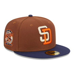 San Diego Padres Harvest New Era 59FIFTY Fitted MLB Cap Brown Taass for sale