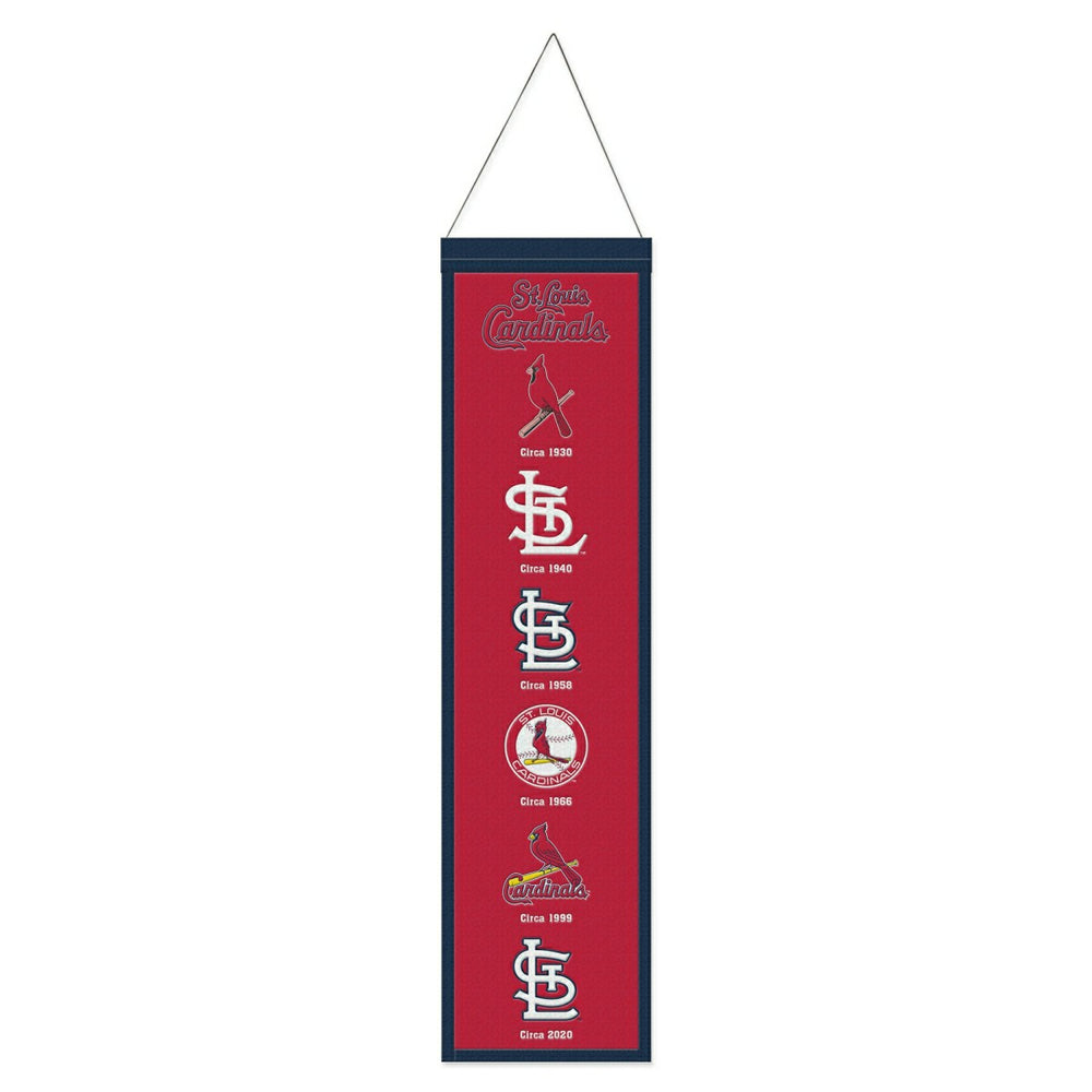St. Louis Cardinals Logo Evolution MLB Wool Banner Taass sale