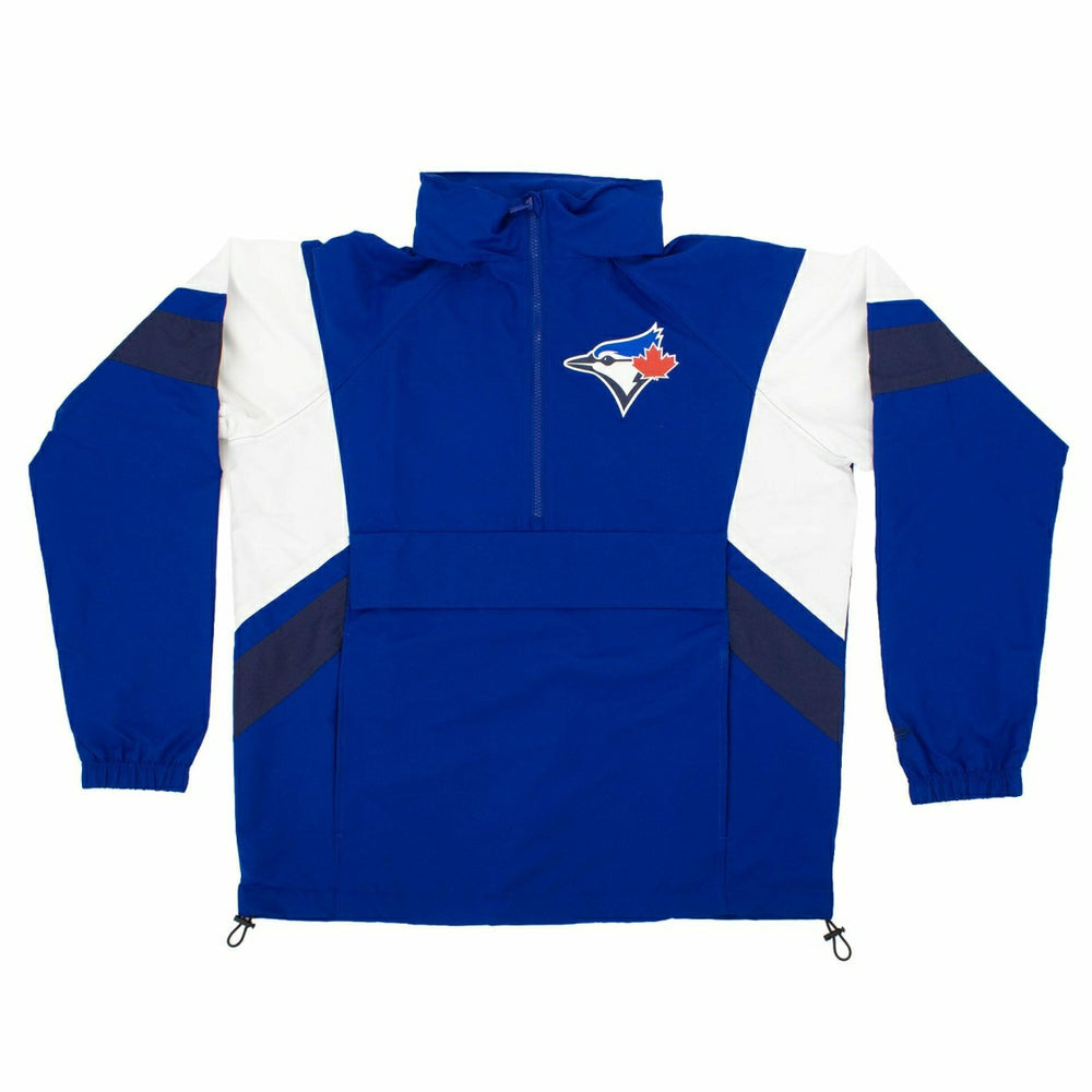 Toronto Blue Jays MLB Quarter Zip Windbreaker Jacket Blue Taass sale