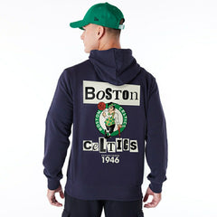 Boston Celtics Newspaper Script New Era NBA Hoodie Navy Taass US