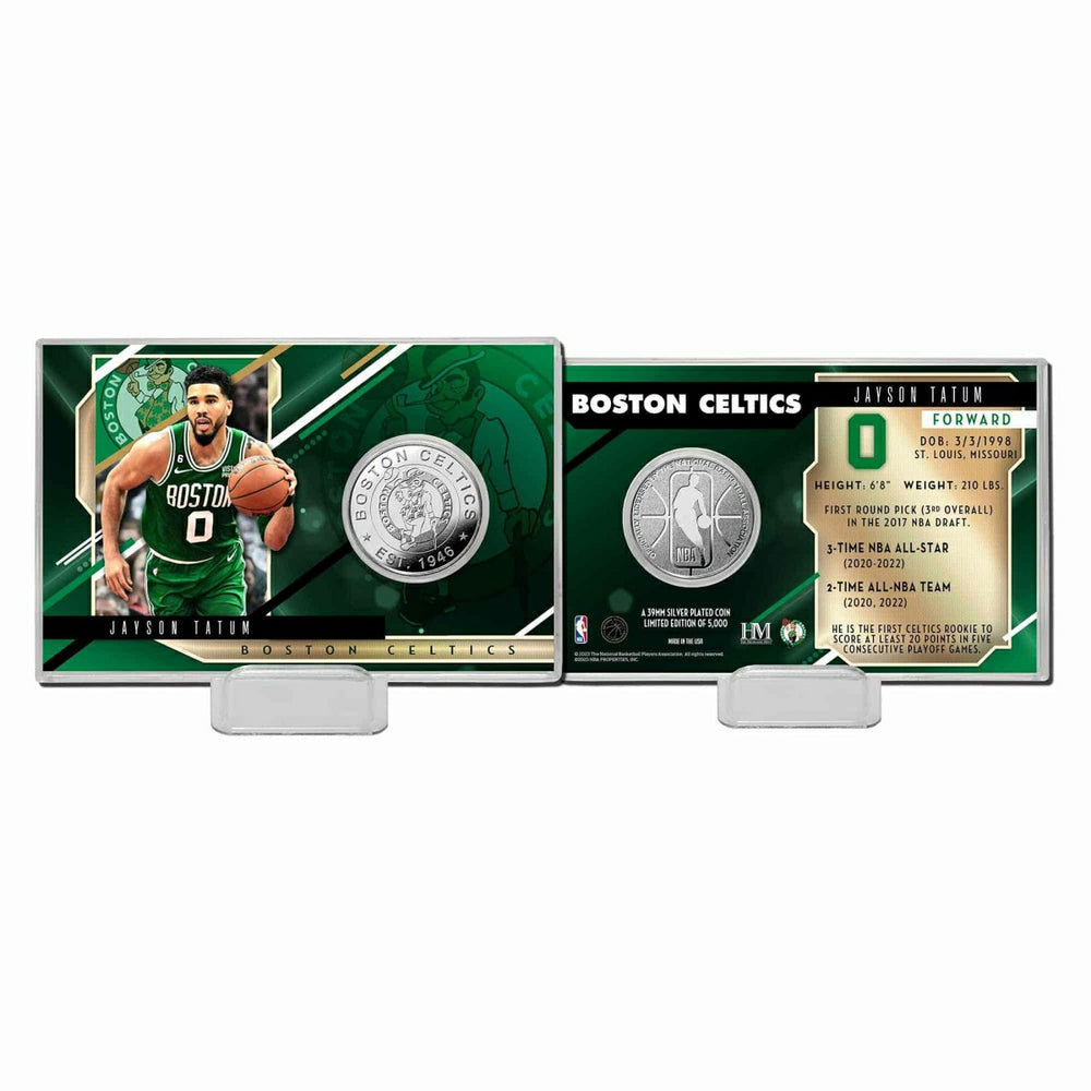 Jayson Tatum Boston Celtics NBA Silver Coin Card Lifestyle