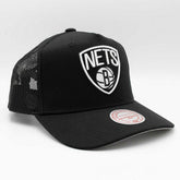 Brooklyn Nets Mitchell & Ness Monogram NBA Trucker Cap Black Taass US
