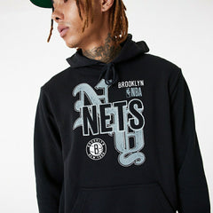 Brooklyn Nets Team Graphic New Era NBA Hoodie Black Taass for sale