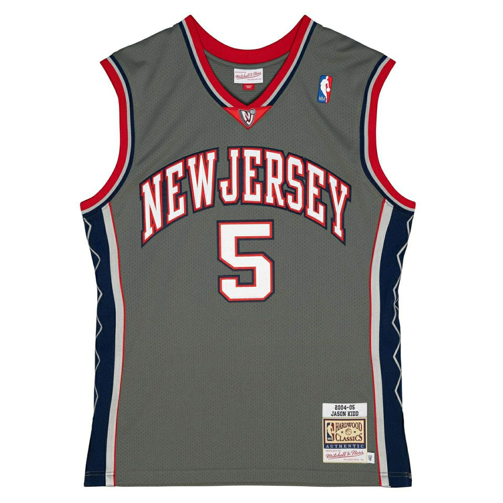 Jason Kidd #5 New Jersey Nets 2004-05 Mitchell & Ness Authentic NBA Jersey Grey Classic