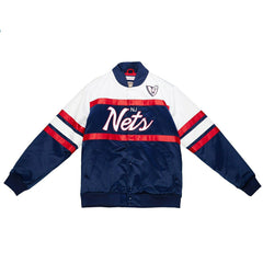 New Jersey Nets Mitchell & Ness Script Heavyweight Satin NBA Jacket Taass sale