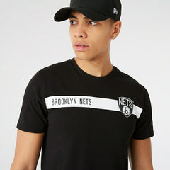Brooklyn Nets New Era Stripe NBA T-Shirt Lifestyle