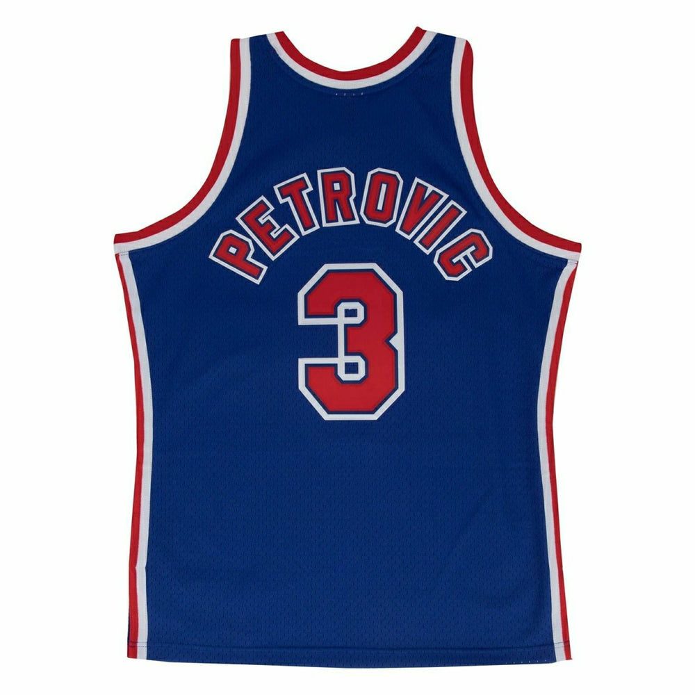 Dražen Petrović #3 New Jersey Nets 1992-93 Swingman NBA Jersey Blue Classic