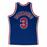 Dražen Petrović #3 New Jersey Nets 1992-93 Swingman NBA Jersey Blue Classic