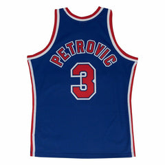 Dražen Petrović #3 New Jersey Nets 1992-93 Swingman NBA Jersey Blue Classic