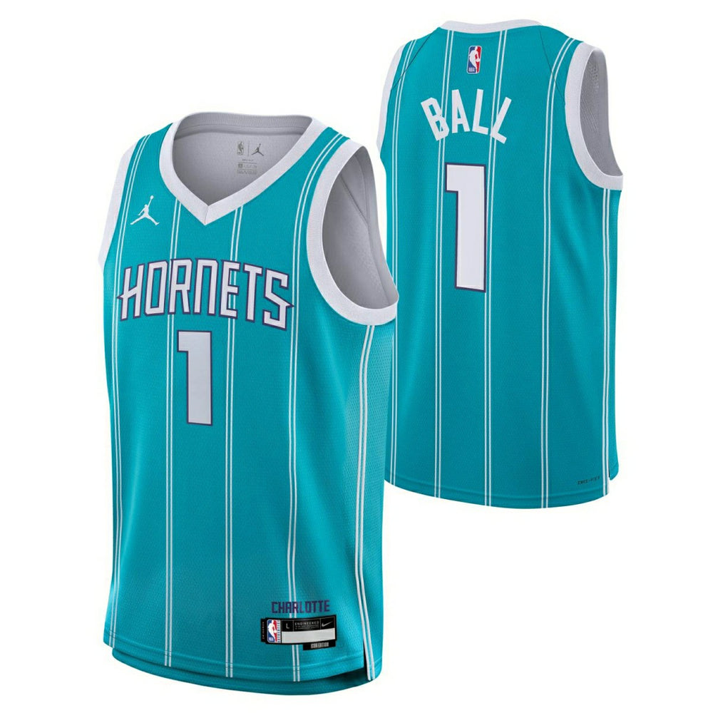 Lamelo Ball #1 Charlotte Hornets Jordan Swingman NBA Jersey Teal (YOUTH) Classic