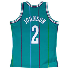 Larry Johnson #2 Charlotte Hornets 1992-93 Mitchell & Ness Swingman NBA Jersey Teal Taass for sale