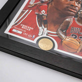 Michael Jordan Chicago Bulls Artist Proof Bronze Coin NBA Photo Frame Lifestyle