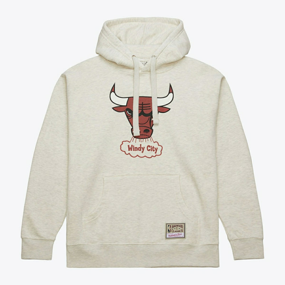 Chicago Bulls Slammin Mitchell & Ness NBA Hoodie Oatmeal Heather Fashion