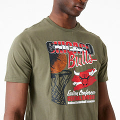 Chicago Bulls Player New Era NBA T-Shirt Olive Taass US