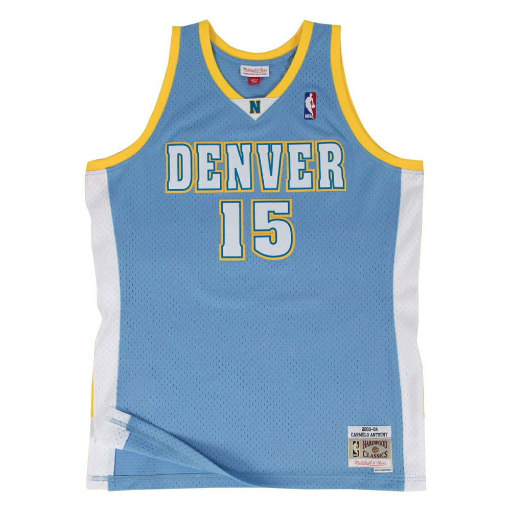 Carmelo Anthony #15 Denver Nuggets 2003-04 Mitchell & Ness Swingman NBA Jersey Blue Taass sale