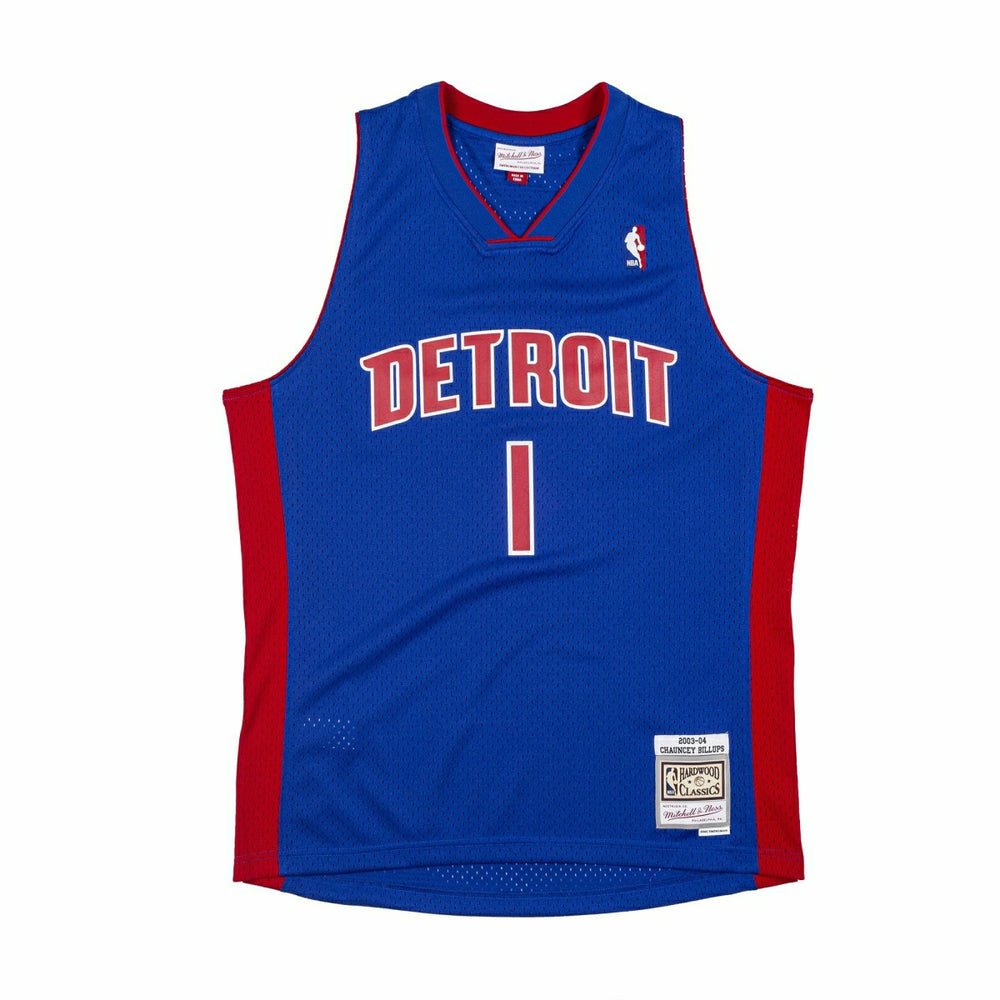 Chauncey Billups #1 Detroit Pistons 2003-04 Mitchell & Ness Swingman NBA Jersey Blue Lifestyle