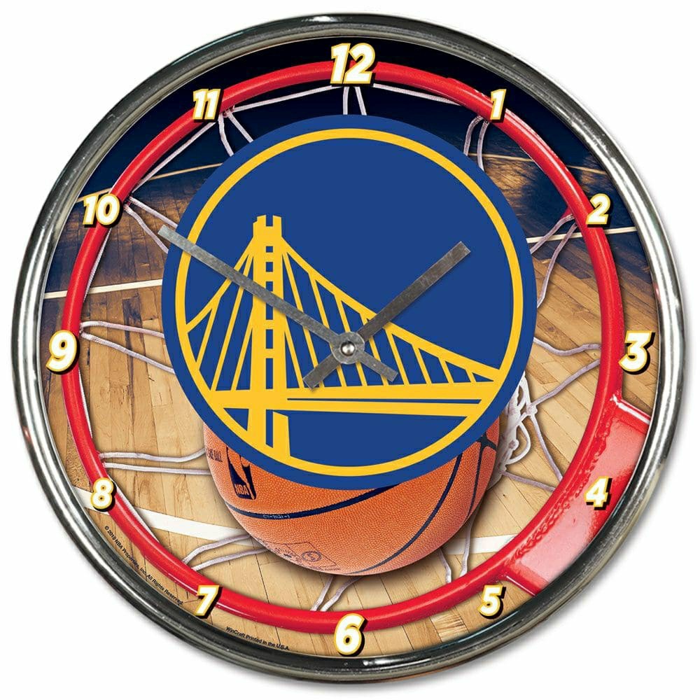 Golden State Warriors Chrome NBA Wall Clock Lifestyle