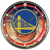 Golden State Warriors Chrome NBA Wall Clock Lifestyle
