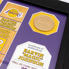 Magic Johnson Los Angeles Lakers Hall of Fame Banner NBA Photo Frame Taass for sale