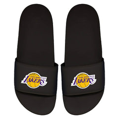 Los Angeles Lakers Primary Logo ISlide NBA Gel Slides Black Lifestyle