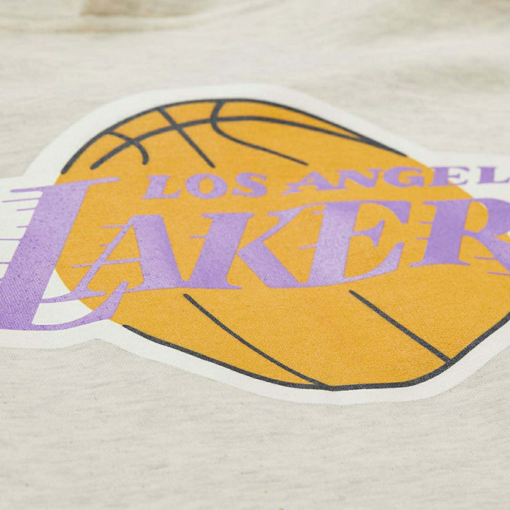 Los Angeles Lakers Slammin Mitchell & Ness NBA Hoodie Oatmeal Heather Taass for sale