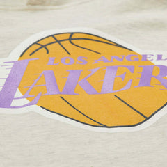 Los Angeles Lakers Slammin Mitchell & Ness NBA Hoodie Oatmeal Heather Taass for sale