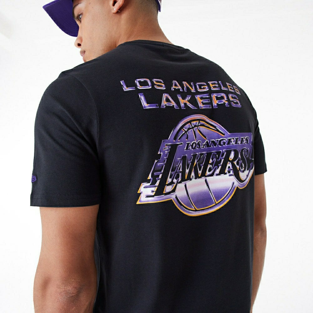 Los Angeles Lakers Holographic New Era NBA T-Shirt Black Taass sale