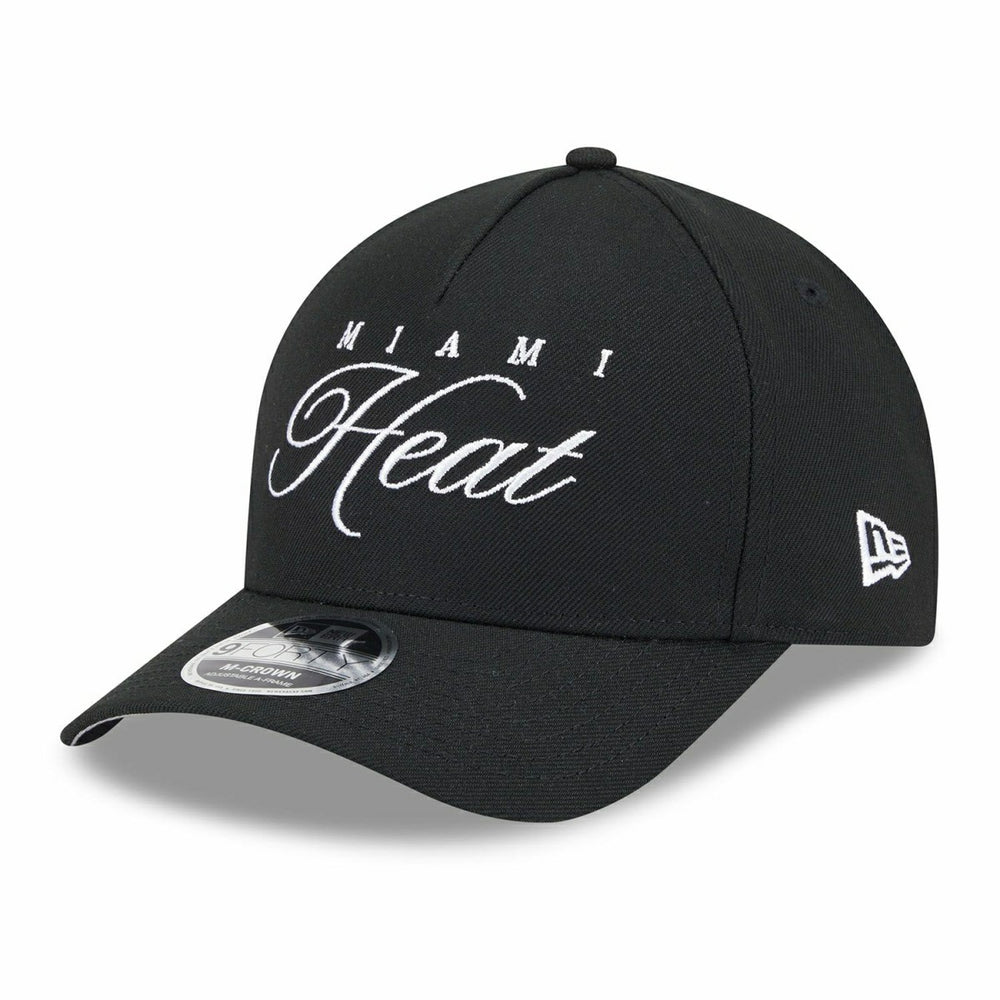 Miami Heat 2025 NBA Draft 9FORTY M-Crown A-Frame Snapback Cap Black Lifestyle