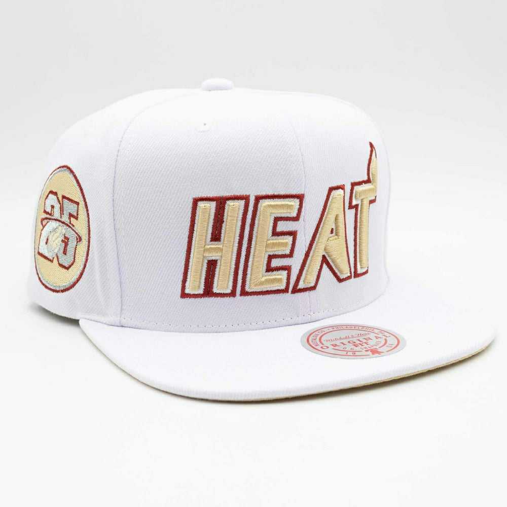 Miami Heat Winter White Mitchell & Ness Snapback NBA Cap Taass for sale