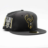 Milwaukee Bucks 2x NBA Champs Ripstop 59FIFTY Fitted Cap Black Taass for sale