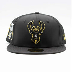 Milwaukee Bucks 2x NBA Champs Ripstop 59FIFTY Fitted Cap Black Taass for sale