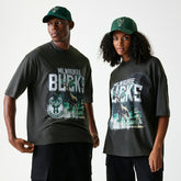 Milwaukee Bucks New Era Washed NBA T-Shirt Dark Gray Taass US