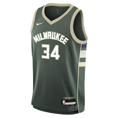 Giannis Antetokounmpo #34 Milwaukee Bucks Nike Swingman NBA Jersey Green (YOUTH) Fashion