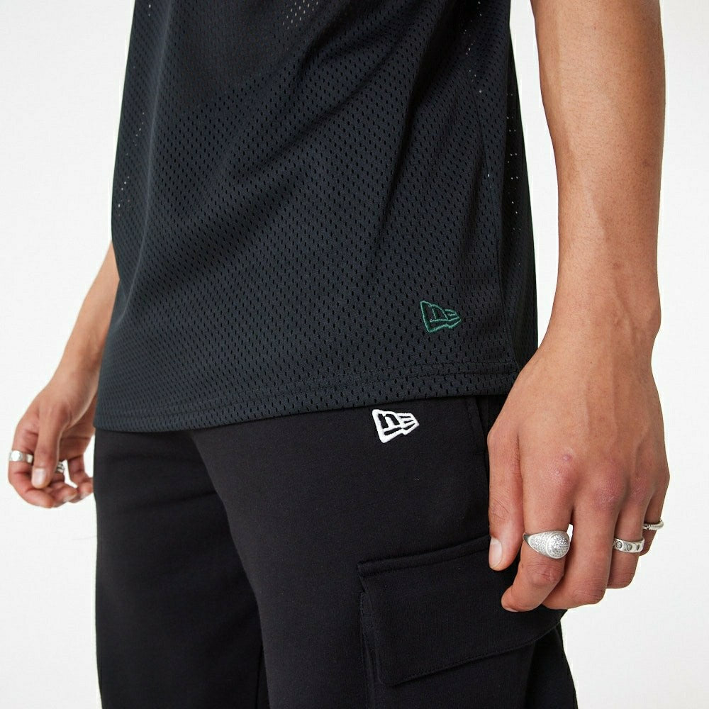 Milwaukee Bucks New Era Oversized NBA Mesh T-Shirt Black Classic