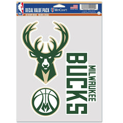 Milwaukee Bucks Multi-Use NBA Decals Set (3 Pcs.) Taass for sale