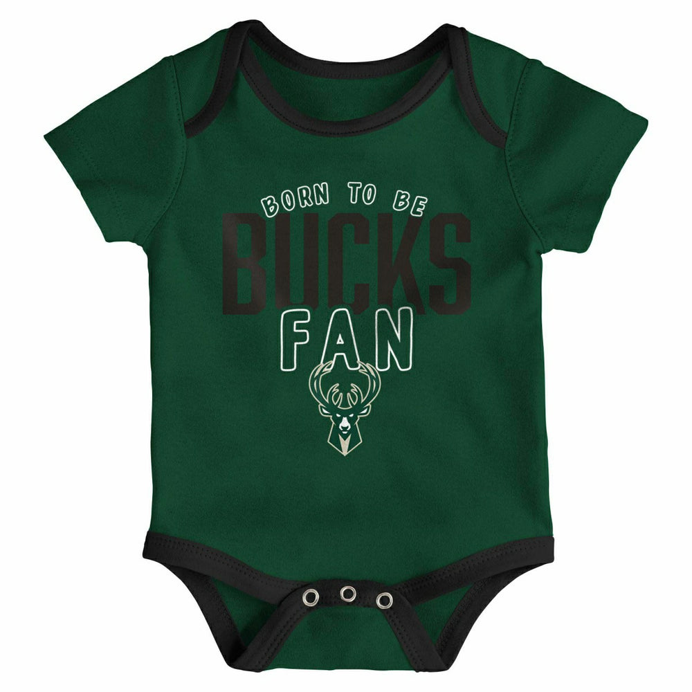 Milwaukee Bucks Game Time NBA Baby Bodysuit Set (3-Piece) Taass for sale