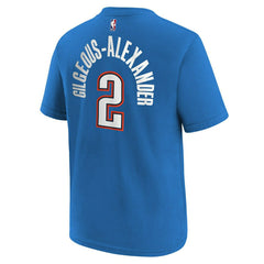 Shai Gilgeous-Alexander #2 OKC Thunder Player NBA T-Shirt Blue (YOUTH) Taass sale