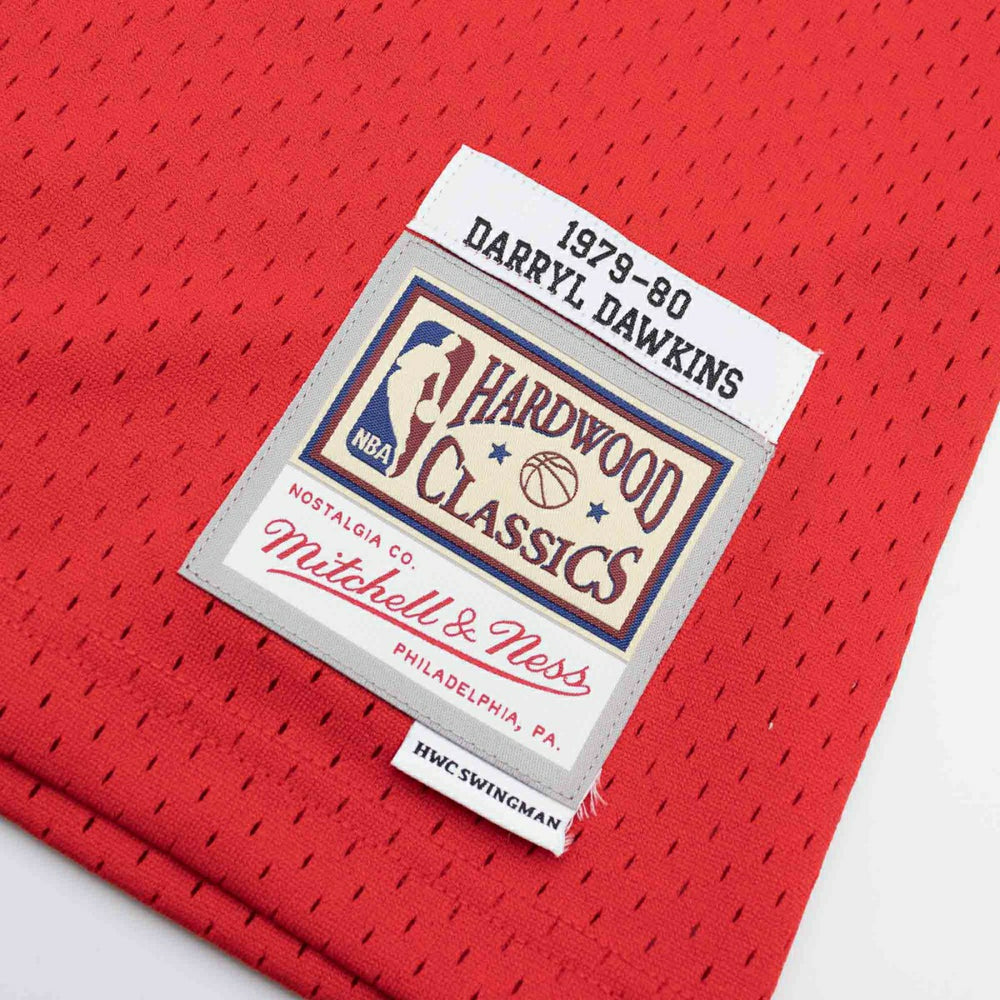 Darryl Dawkins #53 Philadelphia 76ers 1979-80 Mitchell & Ness Swingman NBA Jersey Red Taass for sale