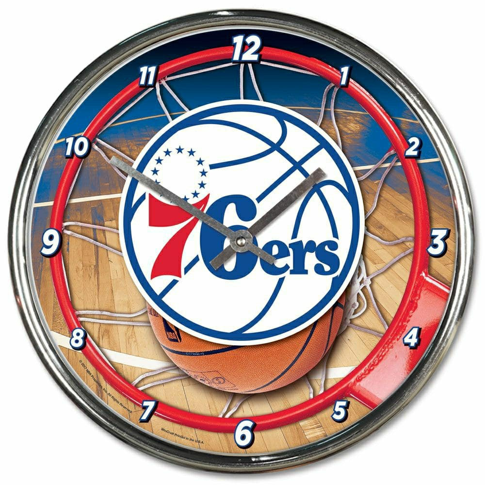 Philadelphia 76ers WinCraft Chrome NBA Wall Clock Taass US