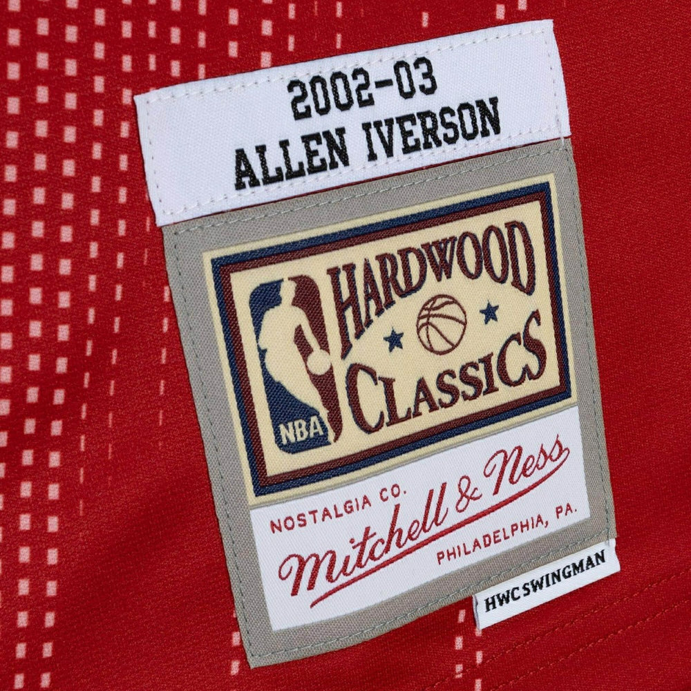 Allen Iverson #3 Philadelphia 76ers Monochrome Mitchell & Ness Swingman NBA Jersey Red Classic