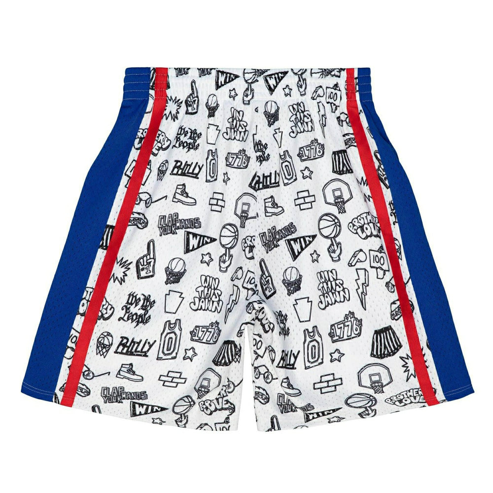 Philadelphia 76ers Doodle Mitchell & Ness Swingman NBA Shorts Lifestyle