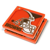 Cleveland Browns 3D Logo NFL Coasters (2-Piece) Classic