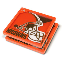 Cleveland Browns 3D Logo NFL Coasters (2-Piece) Classic