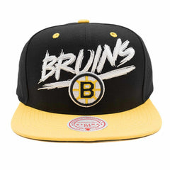 Boston Bruins Transcript Mitchell & Ness Snapback NHL Cap Fashion